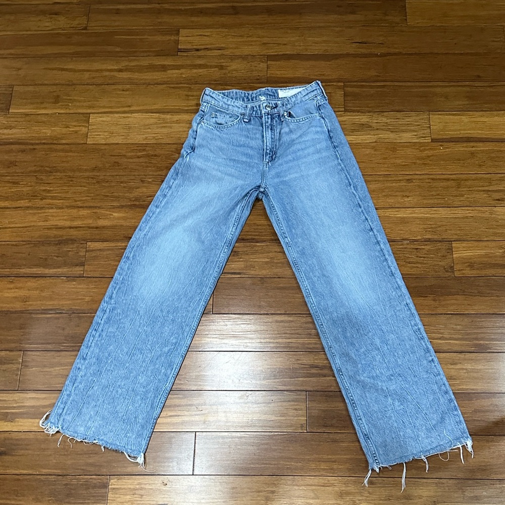 rag & bone Sky Blue Wide-Leg Jeans